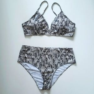 NEW SHEIN SNAKESKIN HI WAIST BIKINI